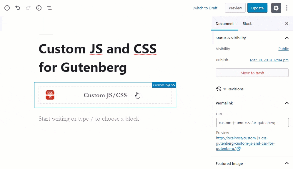 Inline JavaScript Code (Babel) with Custom JS & CSS